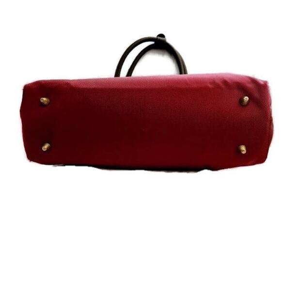 Chaps Women's Large Burgundy Nylon Shoulder Tote Laptop Bag - Picture 4 of 5
